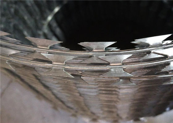 Alambre de Barbed Galvanized Razor de la cerca de la bobina BTO-10 con las cuchillas